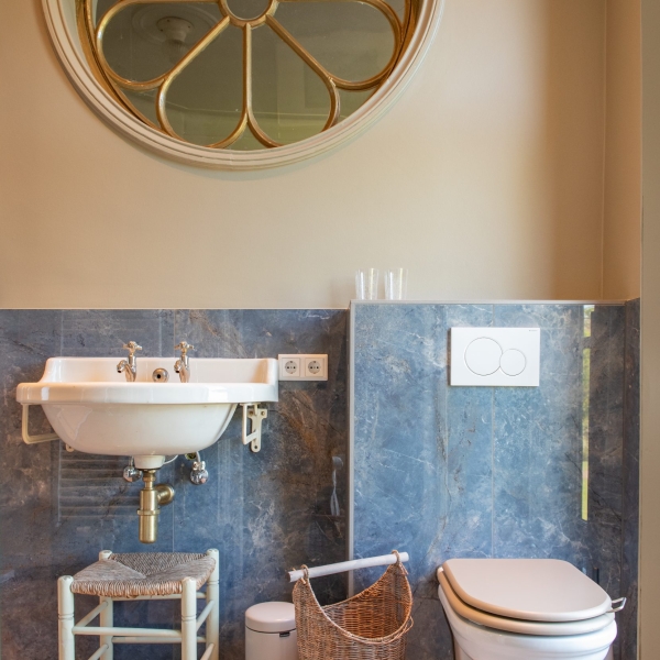 Detail badkamer van de gastenverblijven in Kasteel Maarsbergen